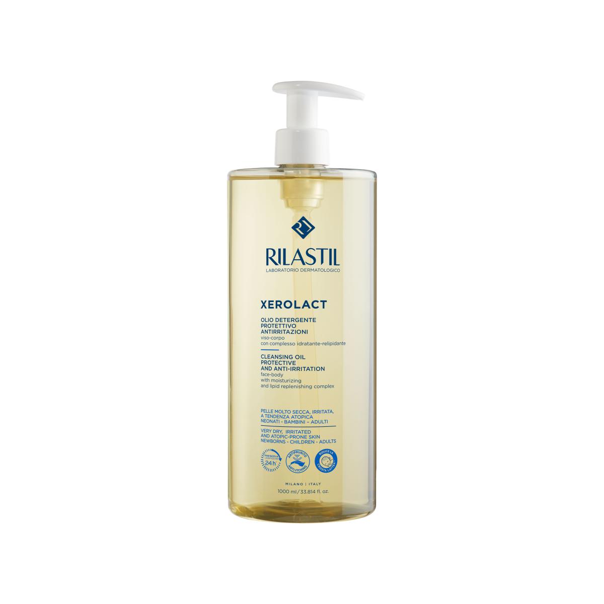 Rilastil Xerolact Cleansing Oil 1000 ml | Face & Body Cleasing Oil